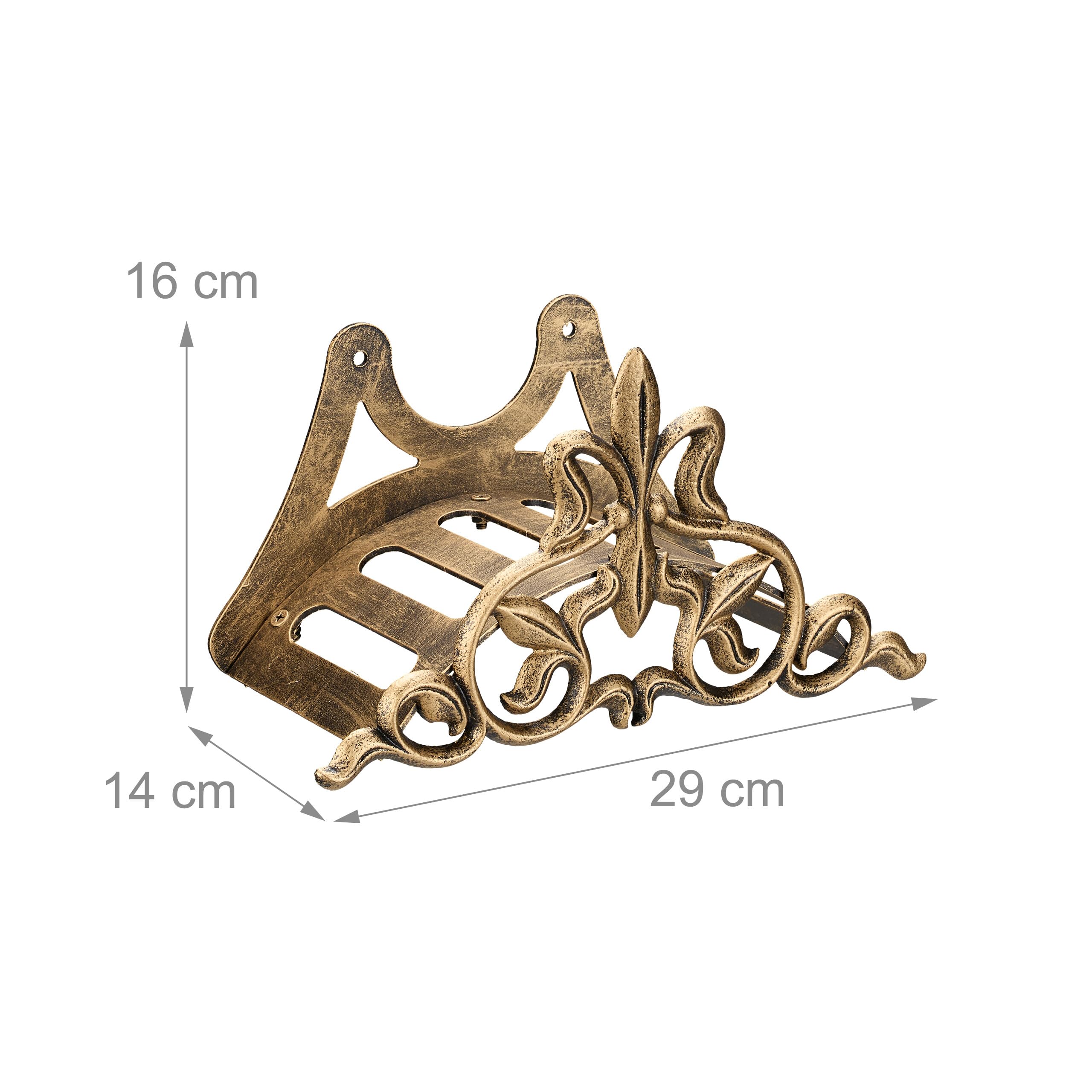 Relaxdays Support pour Le Tuyau d’arrosage, Fonte de Fer, Design Antique, H x L x P : env. 16 x 29 x 14 cm, Bronze