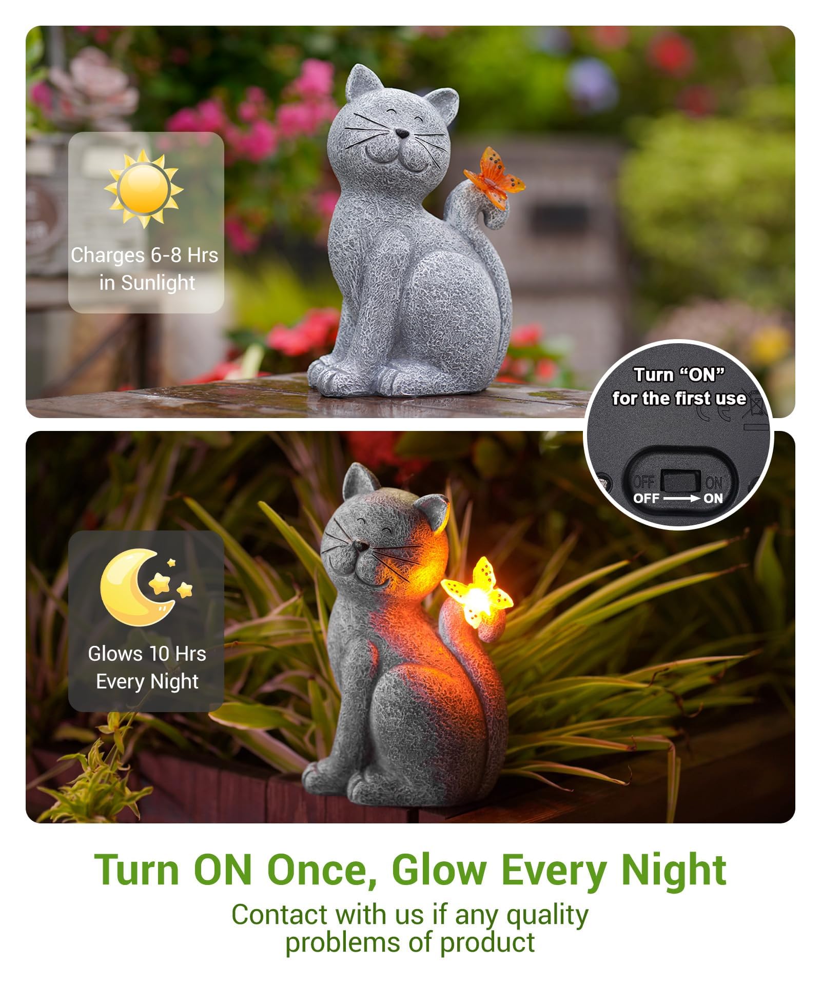 Yeomoo Hondenfiguren met solarlampen, tuindecoratie voor buiten Yeomoo Hondenfiguren met solarlampen, tuindecoratie voor buiten