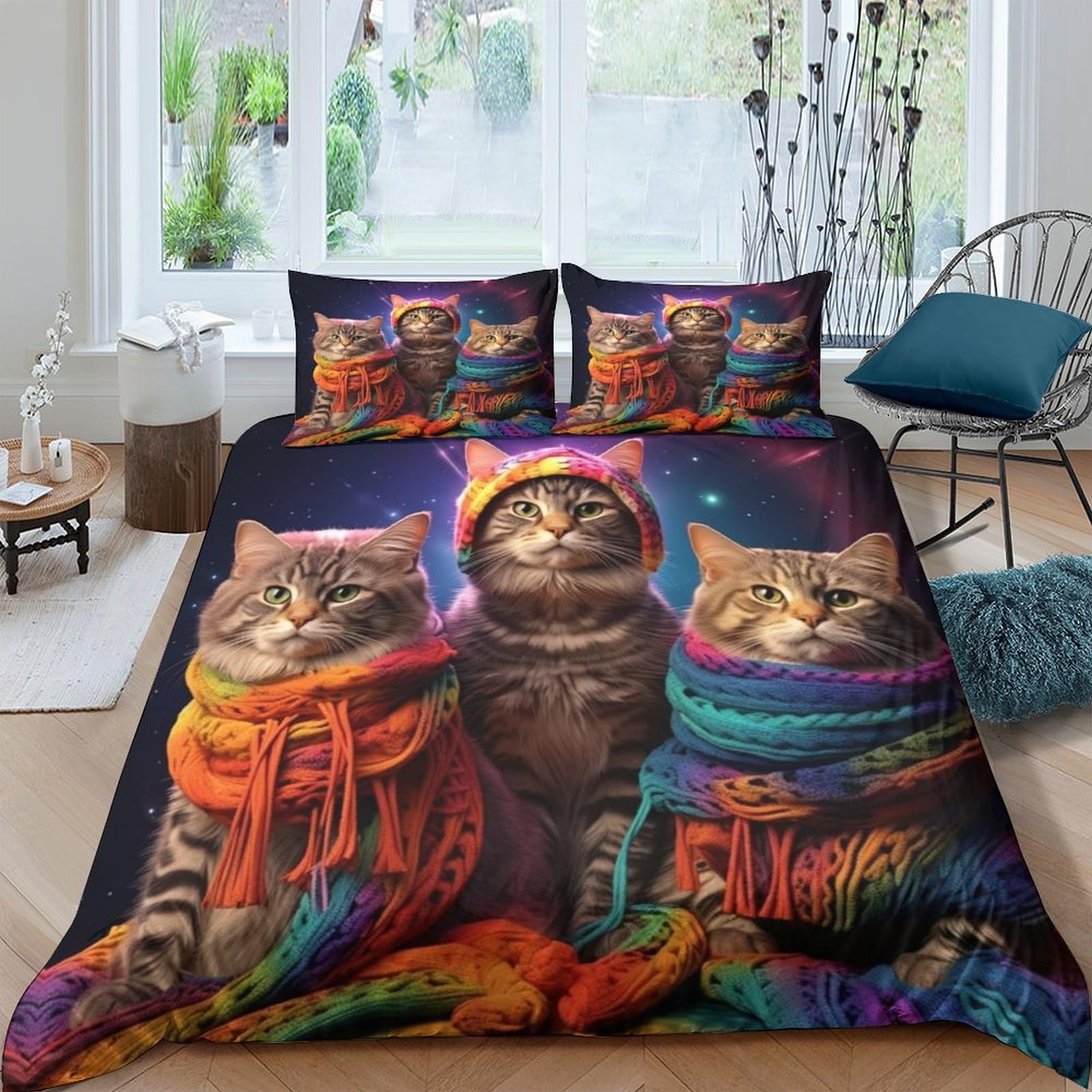 Housse de couette chatons hypoallergénique pour lit double enfant