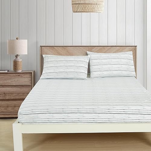 Vista 75 de Chezmoi Collection Juego de sábanas de 4 piezas tamaño King, color blanco, gris, negro, oso pardo, lobos, alces, pino, montaña, estampado, Estampado