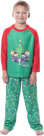 Peanuts Boys Christmas Holiday Season Sing Along Sleep Pajama Set