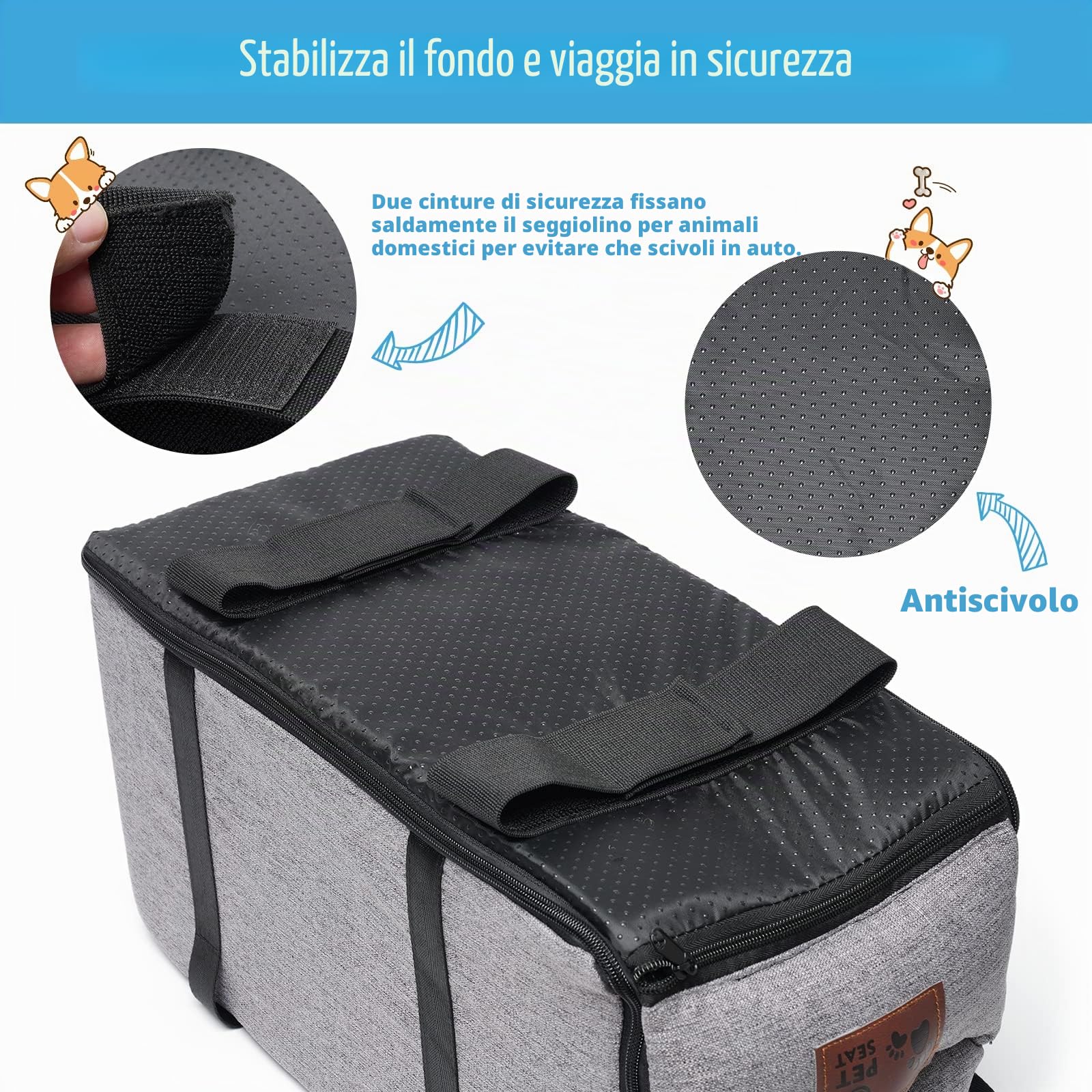 Seggiolino auto per cani di piccola taglia Seggiolino per auto per animali domestici di piccola taglia fino a 6,1 kg Console centrale Cani e Gatti Seggiolino auto adatto per auto, casa e viaggi