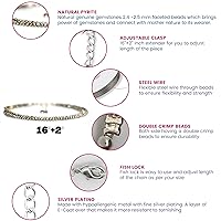 Vista 8 de Gempires Natural Pyrite Beads Necklace, Energy Healing Crystals, Silver Plated Chain, Birthday, Gift for Her, Gemstone Jewelry 18 inch AA+ Quality