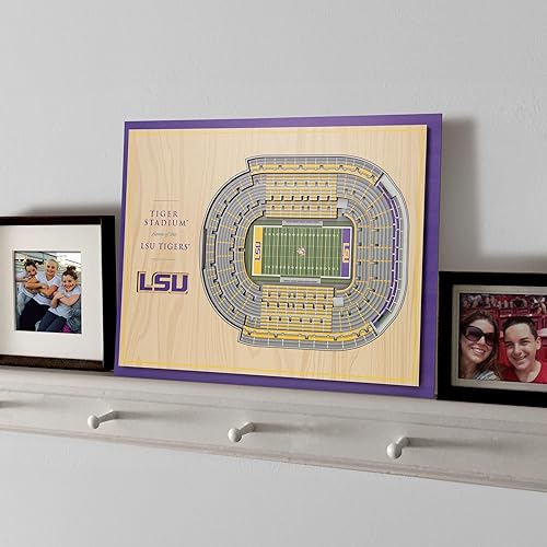 Vista 2 de YouTheFan NCAA LSU Tigers Arte de Pared 3D StadiumView de 5 Capas - Tiger Stadium