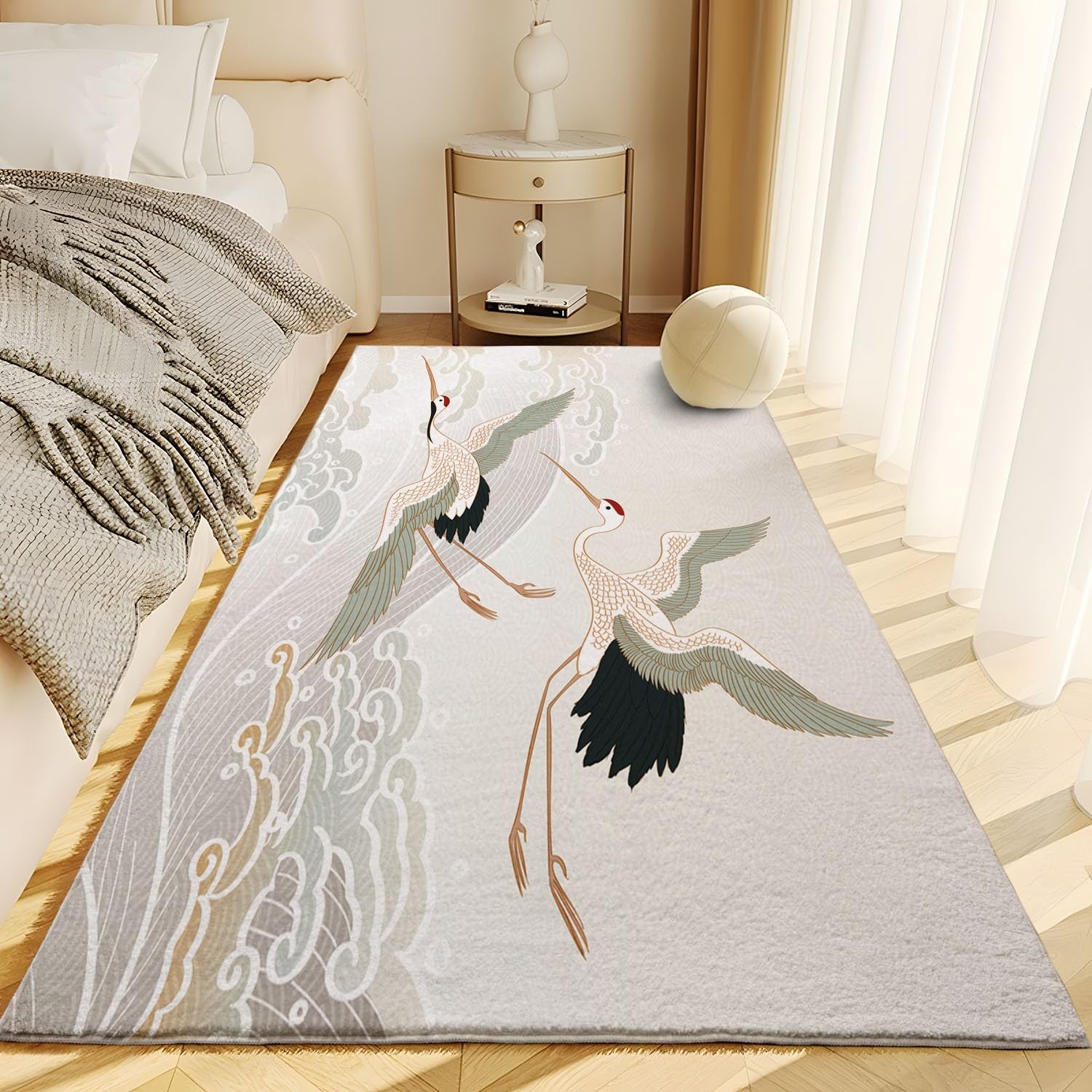 Area Rugs - Tappeto morbido per camera da letto, lavabile in lavatrice, motivo nuvola cinese, antiscivolo, per soggiorno, 140 x 200 cm, per ufficio e decorazione della casa
