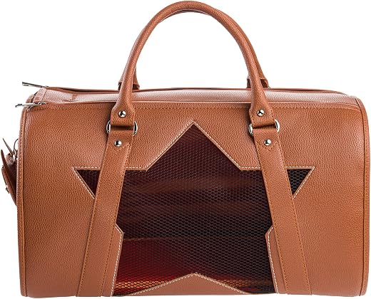 TouristPet Pet Carrier Dog Cat Puppies Carrier Pet TSA Airline Approved Luxury Faux Leather Carrier Breathable Gift Box Co