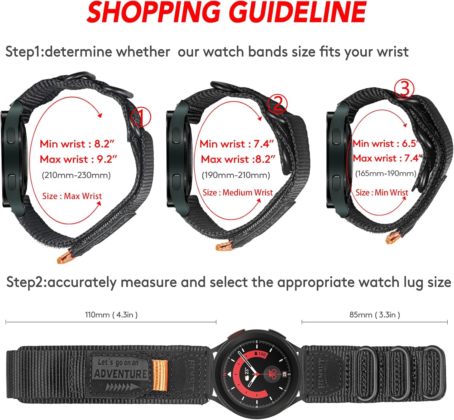 torbollo Watch Band Compatible with Samsung Galaxy Watch 6 5 4 40mm/44mm, Galaxy Watch 6 4 Classic 42mm 46mm/43mm 47mm / Watch 5 Pro 45mm / Watch 3 41mm