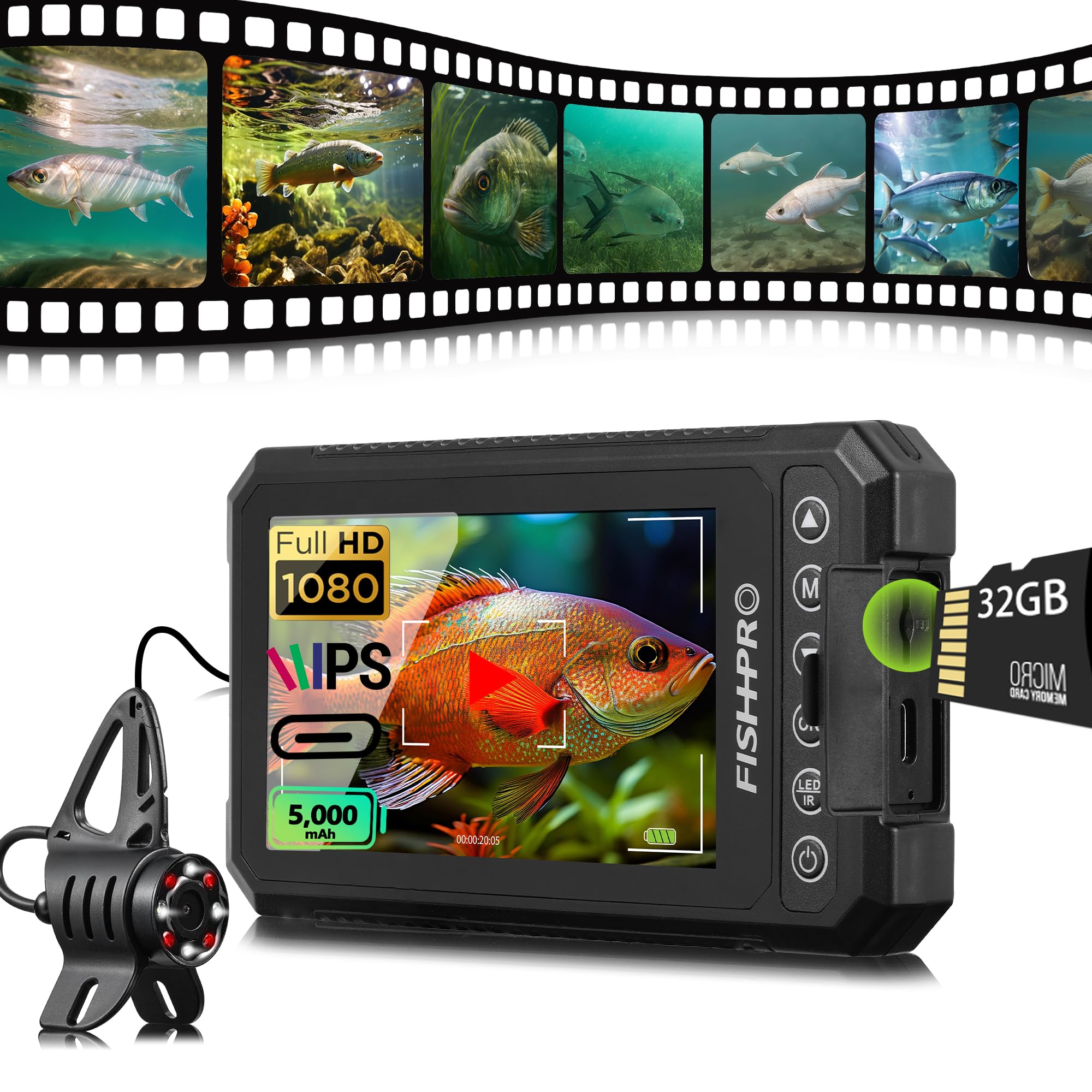 webcamere idonea pesca ghiaccio 4_5 pollici dvr 32gb