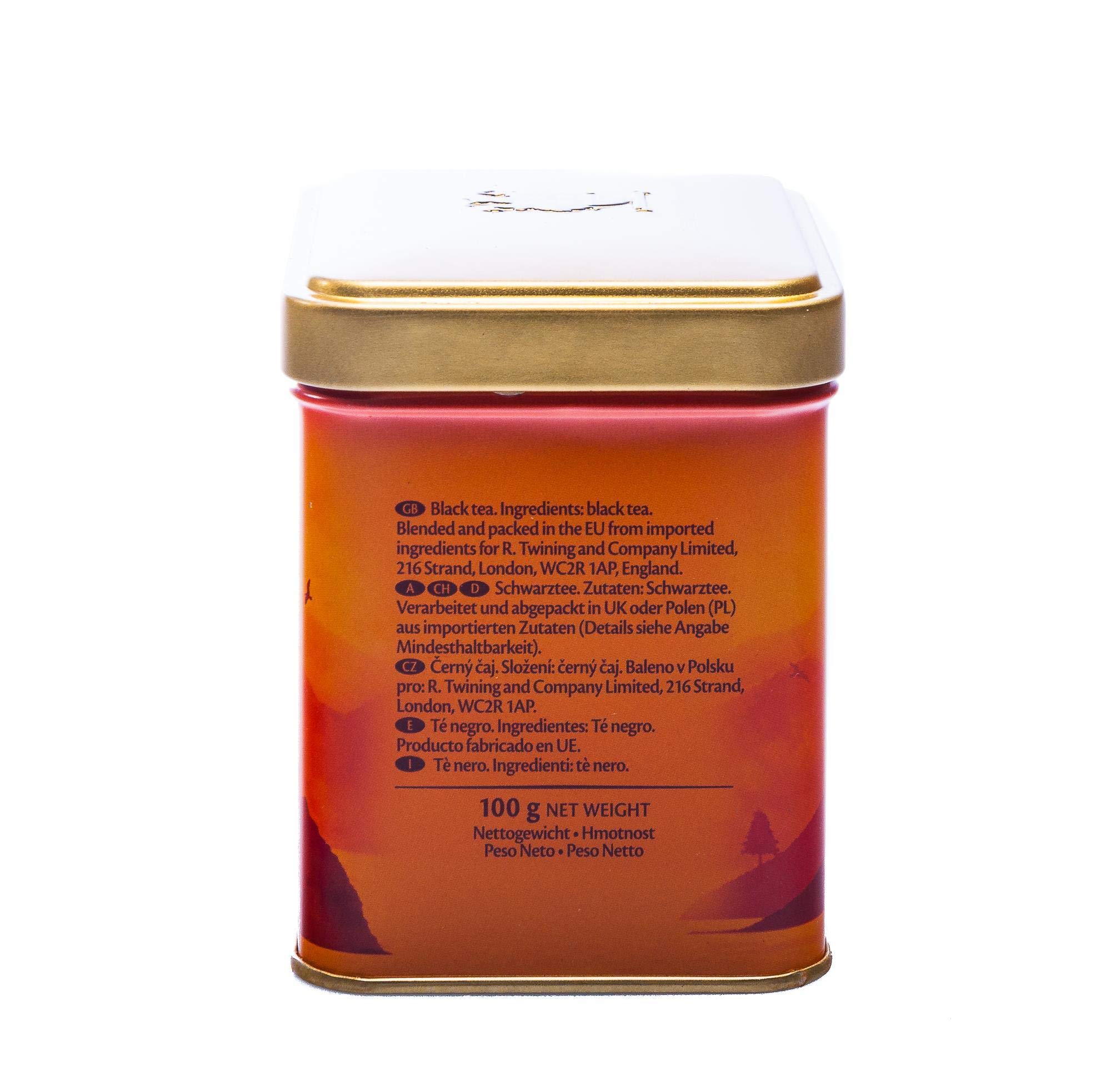 Twinings Ceylon Orange Pekoe, lattina per tè sfuso, 100 g, tè nero, l'aroma rinfrescante caratterizza questo tè. Black Tea Confezione da 6 (6 x 100 g)
