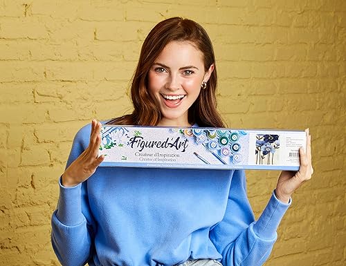 Vista 472 de Figured'Art - Juego de pintura por números, lienzo enrollado sin marco, para manualidades, para adultos, 16 x 20 pulgadas, jarrón de peonías