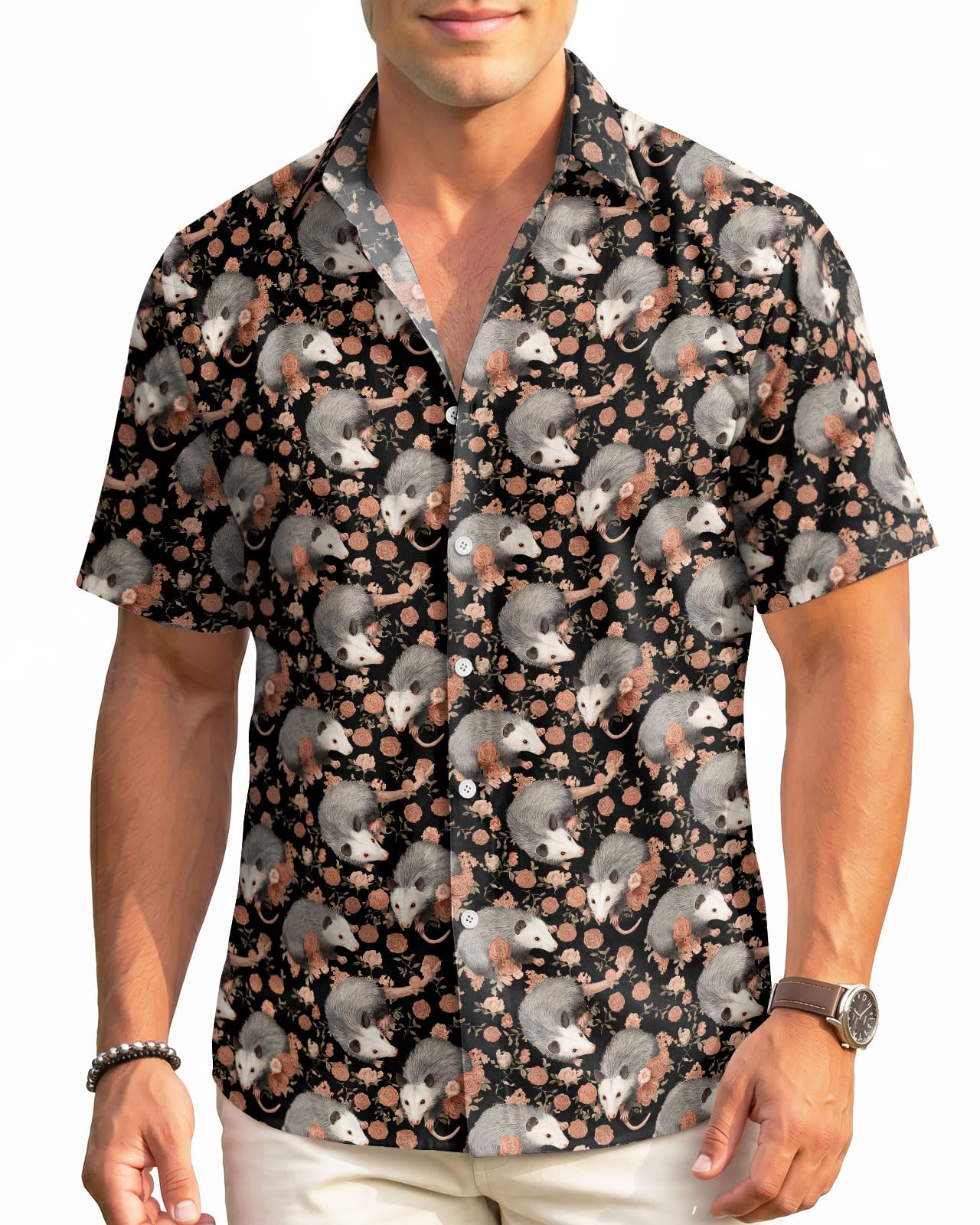 99TIMORO Funny Film Summer Button Down Shirt Men Short Sleeve Top