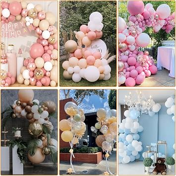 72cm Balloon Stand Kit, 12 Sets Balloon Sticks and Holders with Base