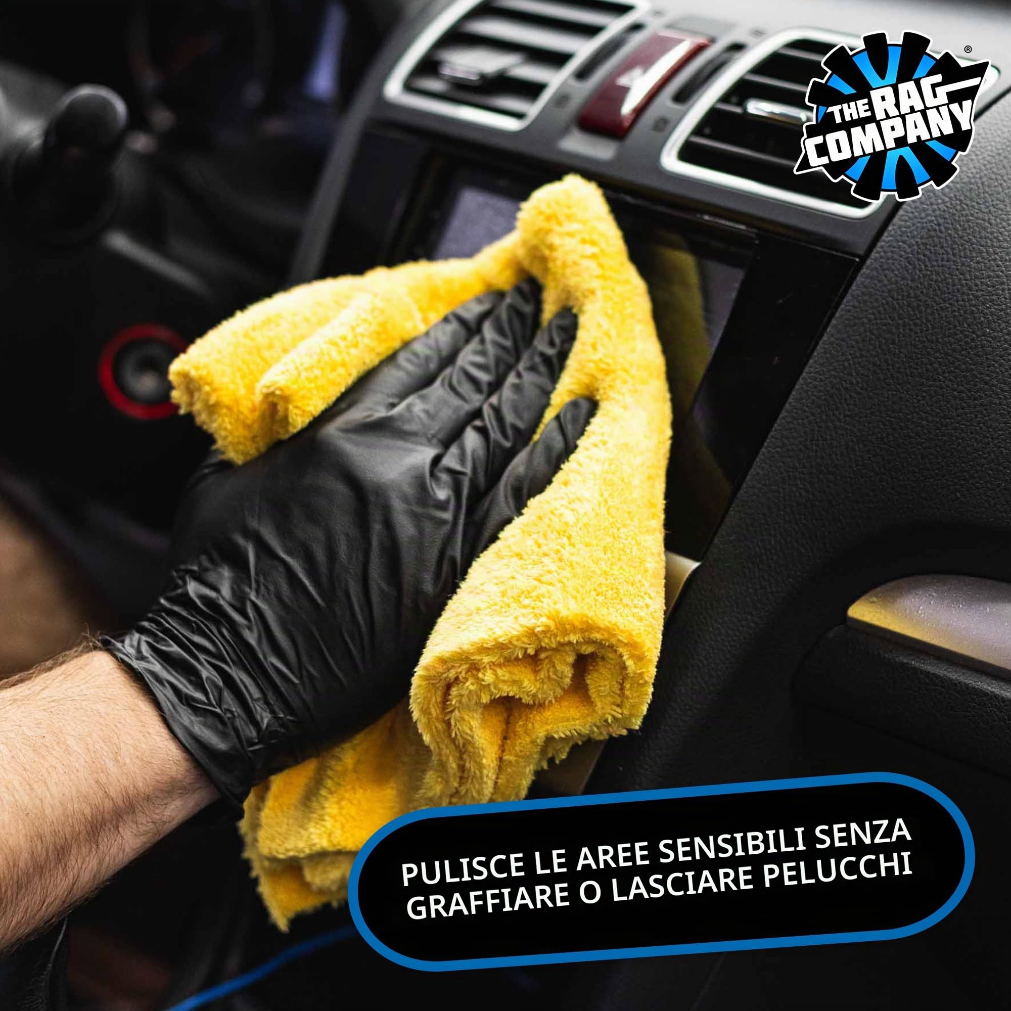 The Rag Company - Eagle Edgeless 500 - Professionale coreano 70/30 Blend, Super Plush Microfiber Detailing Asciugamani, Circolare Knit Weave, 500gsm, 40,6 x 40,6 cm, Oro (confezione da 4)