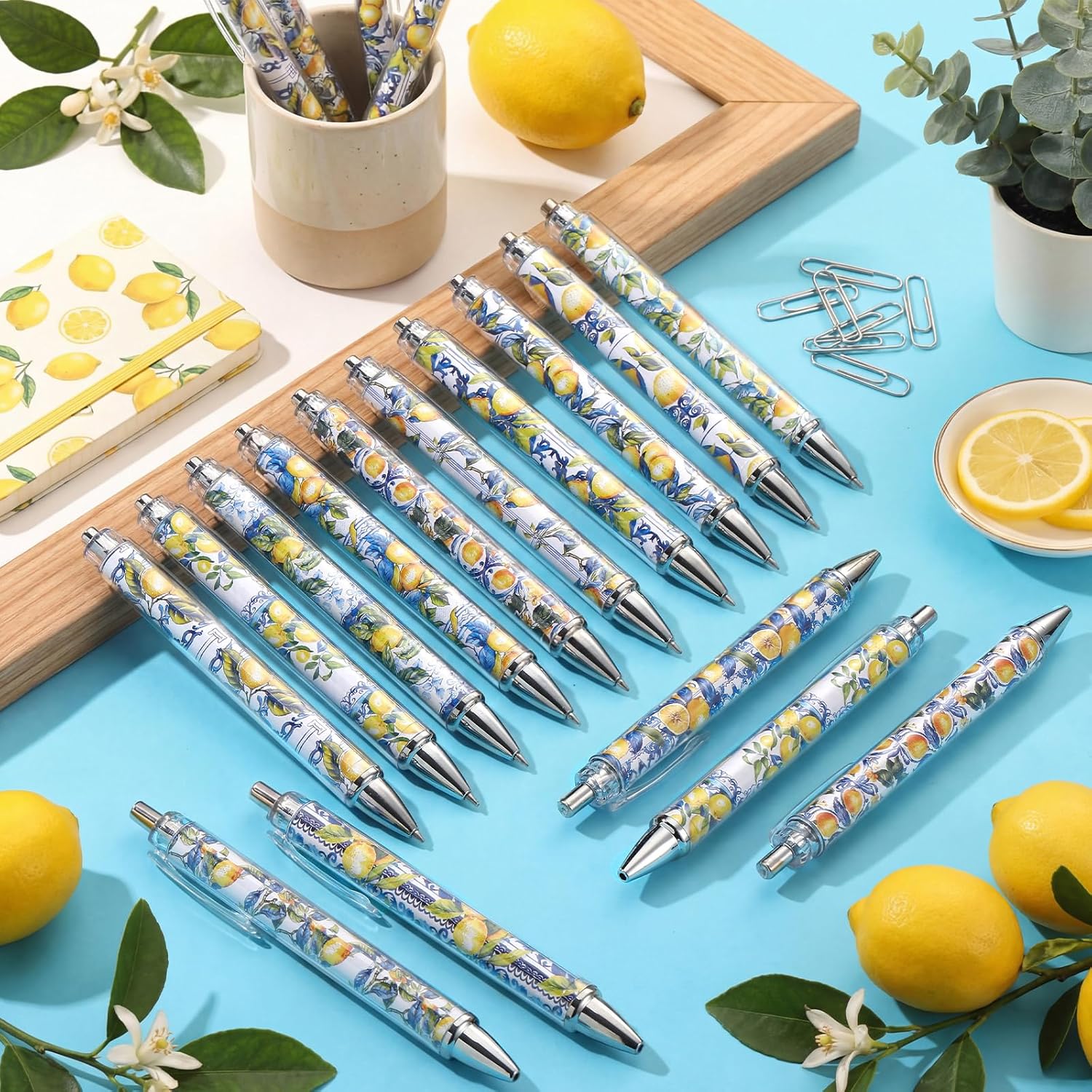 36 Pcs Italian Lemon Gifts Bulk Ballpoint Pens in Black Ink Amalfi Coast Souvenir Retractable Pens Italian Gifts for Women Girls Students Graduation Birthday Lemon Party Favors - Image 3