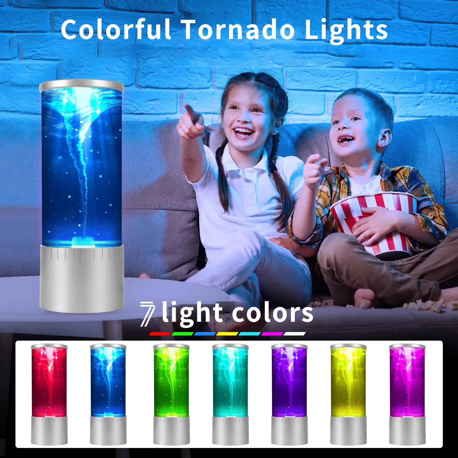 Tornado Lamp & Night Light - Mesmerizing Motion & Soft Glow for Relaxation and Ambiance