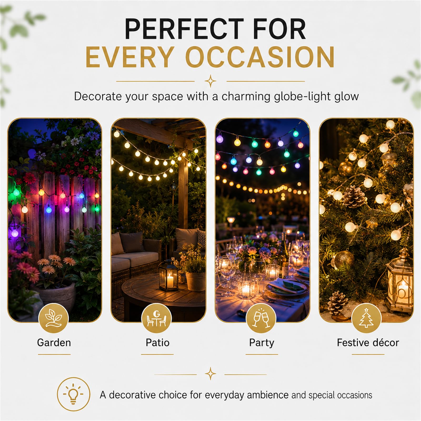 Solar Lichterkette Außen Kugelförmig aus Kupferdraht, mit Fernbedienung 8 Lichtmodi, IP65 Wasserdicht Auto Ein/Aus, Deko für Garten Balkon Terrasse Weihnachten Party (Weiß,52m/400LED)