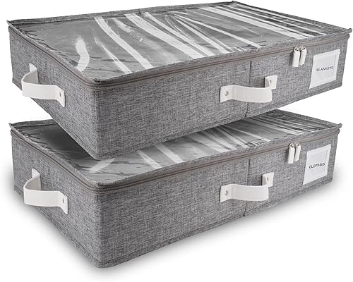 Miniatura 25 de HOMELUX THEORY 2 contenedores de almacenamiento debajo de la cama, organizador de almacenamiento de cajones debajo de la cama con contenedores