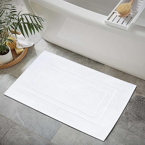 Miniatura 6 de Feather & Stitch - Tapetes de baño tipo toalla de 2 piezas, 30 x 21 pulgadas, tapetes de baño de rizo 100% algodón, tapetes para el suelo de la