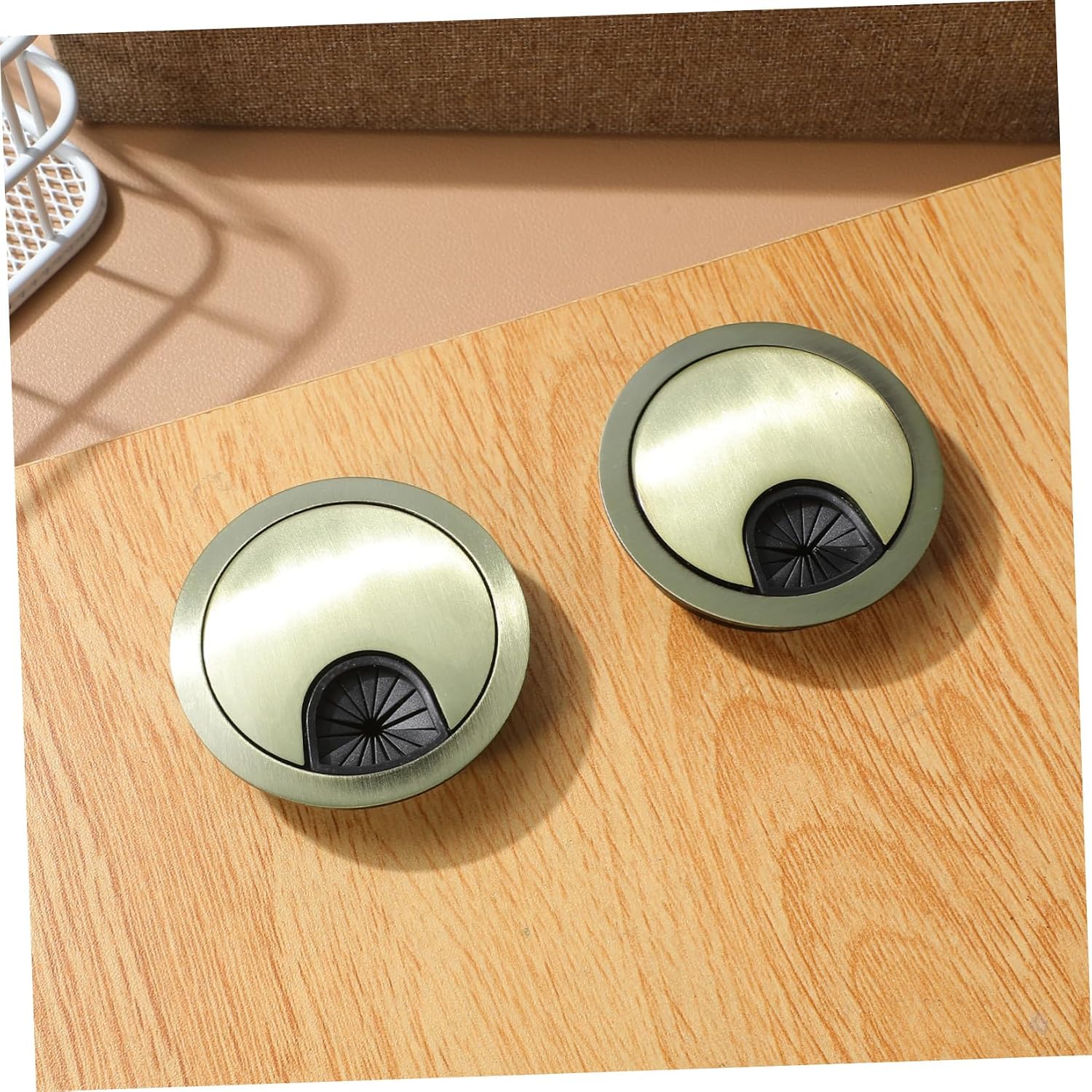 2pcs Zinc Alloy Round Desk Wire Hole Cover for 53mm Desktop