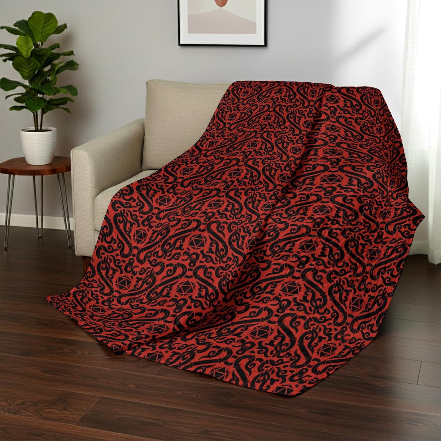 Northwest Dungeons & Dragons “Heed The Call” Full/Queen Quilted Blanket, Cozy Fantasy Bedding for Gamers, Kids & Adults, Throw for Bedroom, Sofa, or Game Room Décor, 90 x 90 Inches