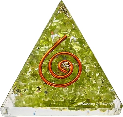 Miniatura 2 de Amazing Gemstone Pirámide de orgón de peridoto Pirámides pequeñas de orgonita de 1.181 in con cristales y piedras curativas Auténticos regalos