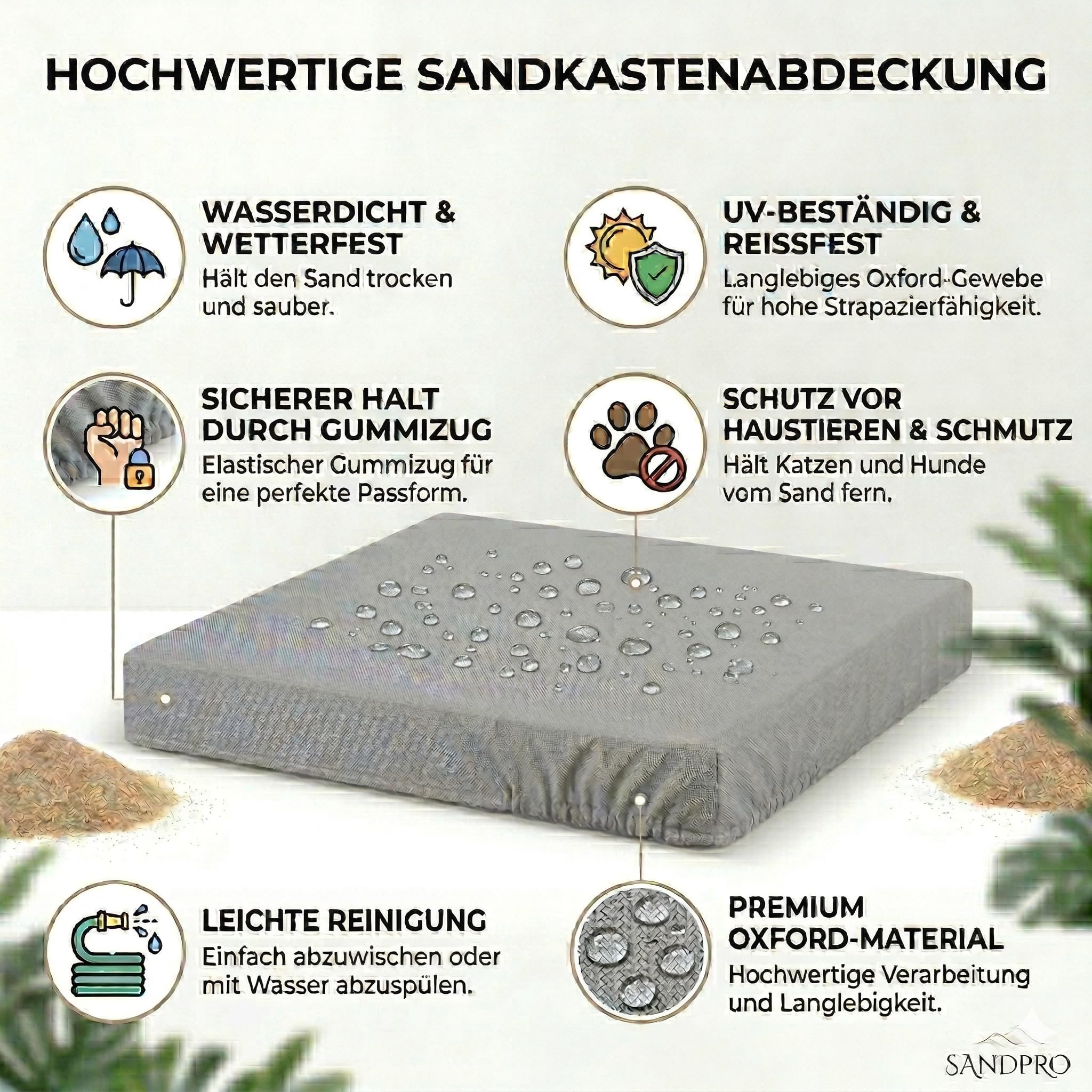 SunWood Sandkasten 100x100 cm Imprägniert Premium Sandbox mit Abdeckung Sitzbänken Deckel Plane Sandkiste Holz Kiefer Sandkastenvlies Amber-Imprägniert