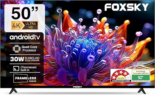 Foxsky 127 cm (50 inch) Ultra HD (4K) LED Smart Android TV  (50FS-VS)