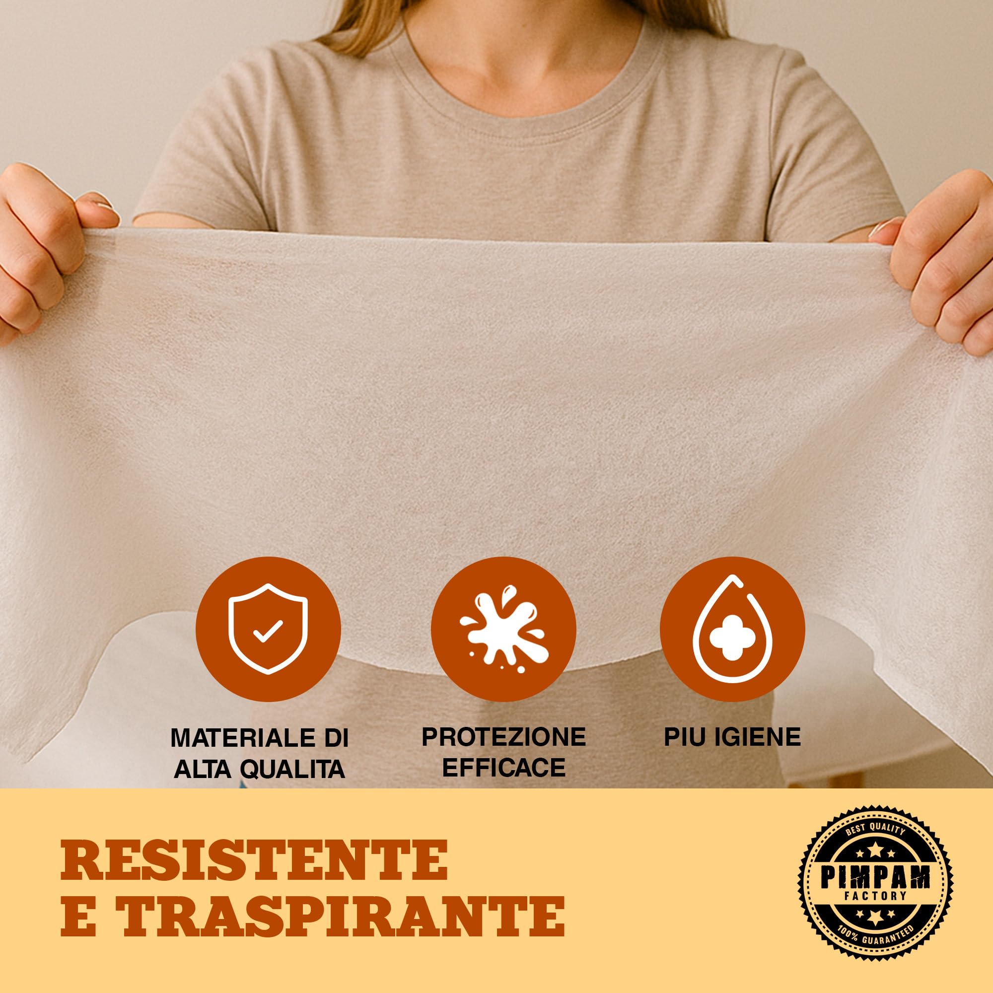 PimPam Factory - Lenzuola Usa E Getta No Regolabile - 100x200cm - (Paquet da 100) - Realizzato In Materiale SMS - Copri Lettino Da Massaggio Ipoallergenico Respinge i liquidi - Coprilettino Estetico