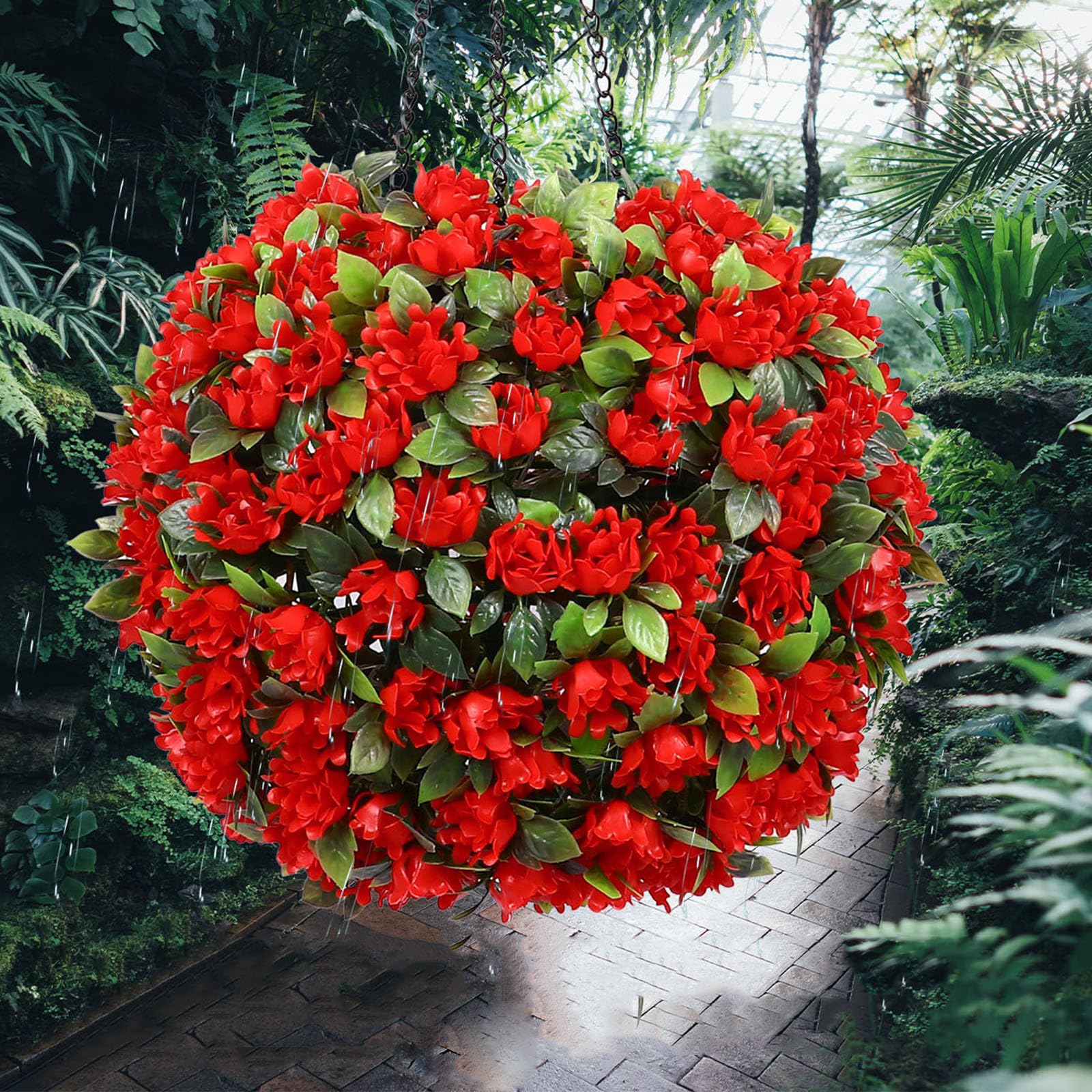 Ciieeo Lampada Solare a Sfera Forma di Fiore per Esterni Luce LED da Giardino Risparmio Energetico in Plastica 1w, Decorazione per Feste all Aperto
