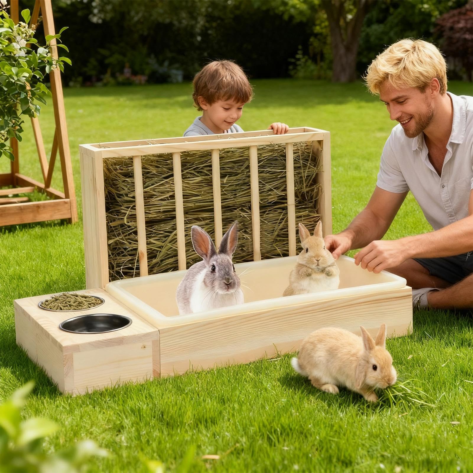 Mangiatoia Per Criceti | Alimentatore In Legno Per Piccoli Animali,Alimentatore Per Gabbia Di Criceti Per Cibo Portafieno - Per Animali Domestici Come Pollo Furetto Riccio Per Casa Viaggio