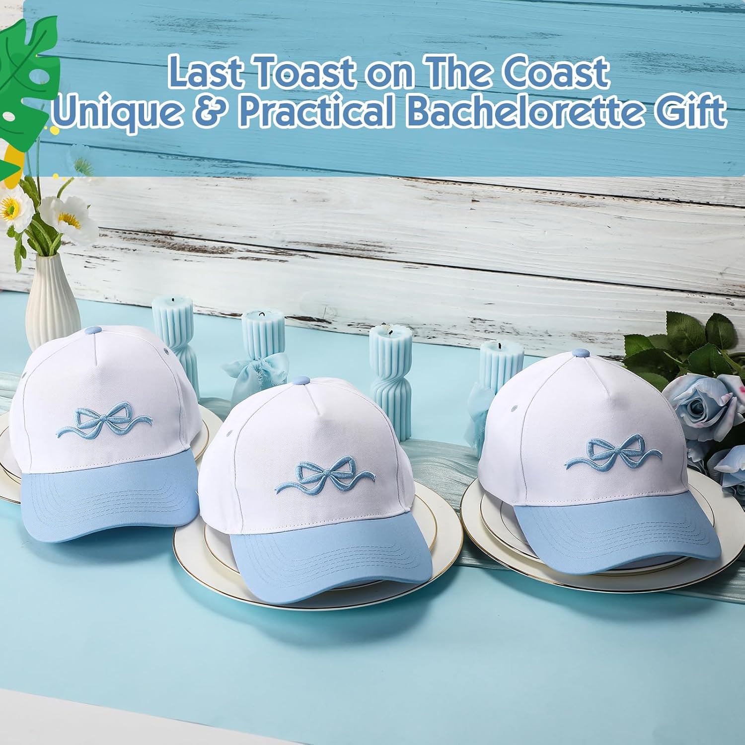 Last Toast on The Coast Bachelorette Bride Trucker Hats Blue Bow Tie Trucker Hats Bachelorette Y2k Bridal Bach Party Headwear