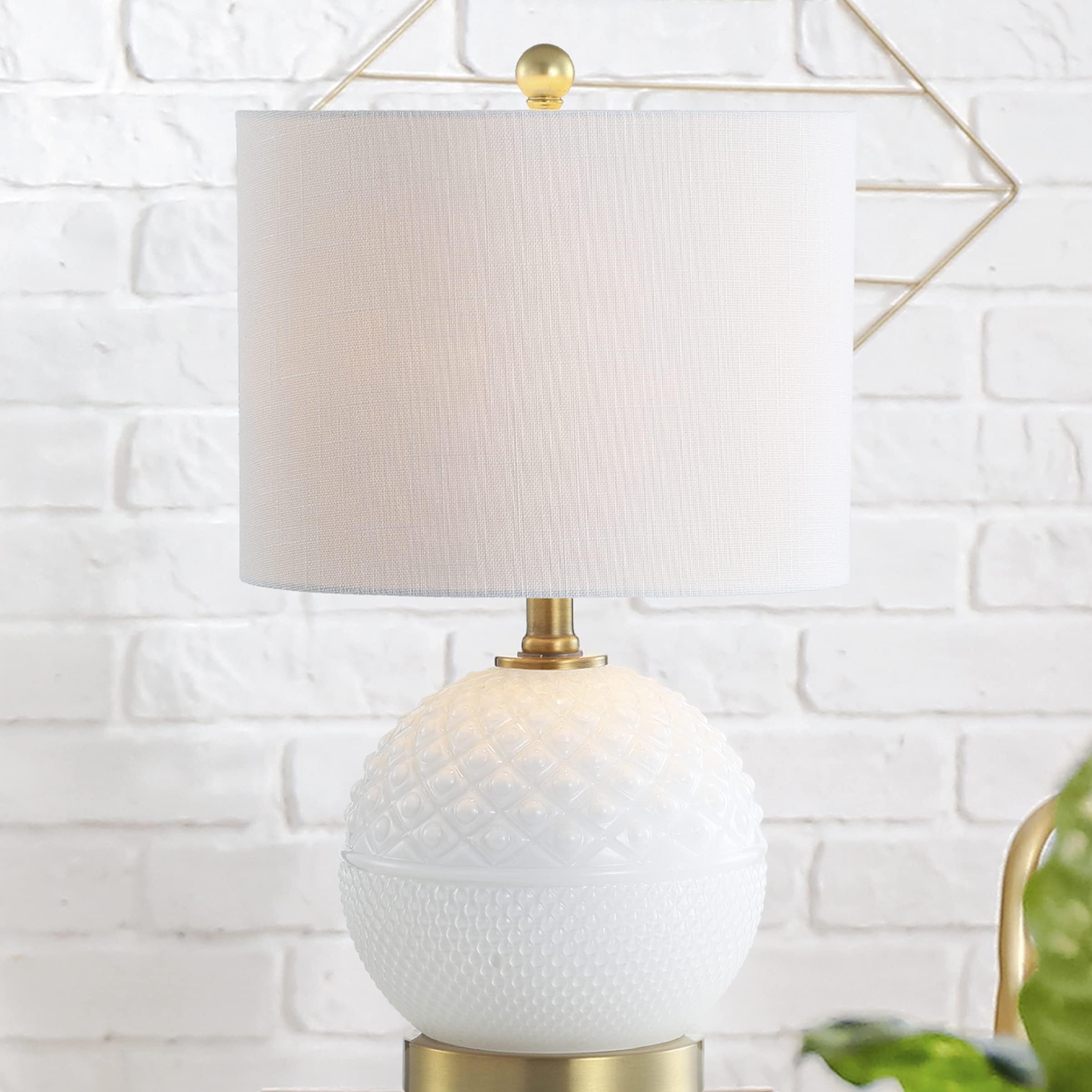 CCXXYGWJ Lampada da Tavolo in Vetro/Metallo da 20,5", Bianco/Rame Dorato, Adatta per Soggiorno e Camera da Letto