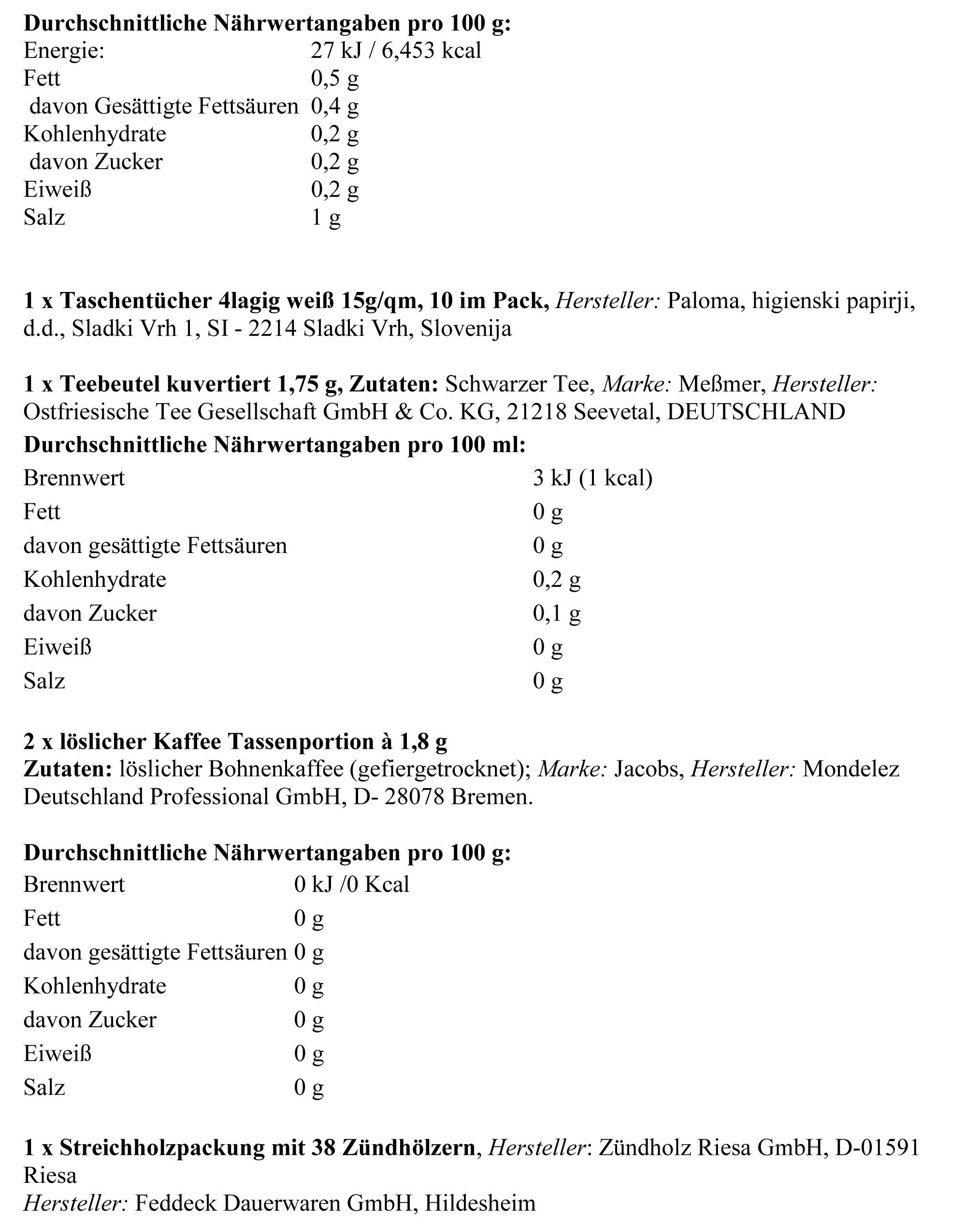 Notfallpaket für 5 Tage Notvorrat