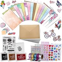 Card Making Kits For Adults And Kids- 24 Blank Greeting Cards And Envelopes With Supplies And Stamp Set- Giftable DIY Greeting Card Set- Happy Birthday Holiday Baby Shower Congratulations Thank You