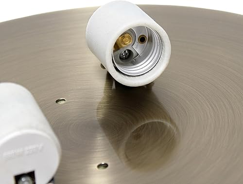 Miniatura 8 de Elegant Designs FM1003-ABS Elipse Crystal 12 pulgadas moderno metal 2 luces redondo techo empotrado montaje empotrado, latón antiguo