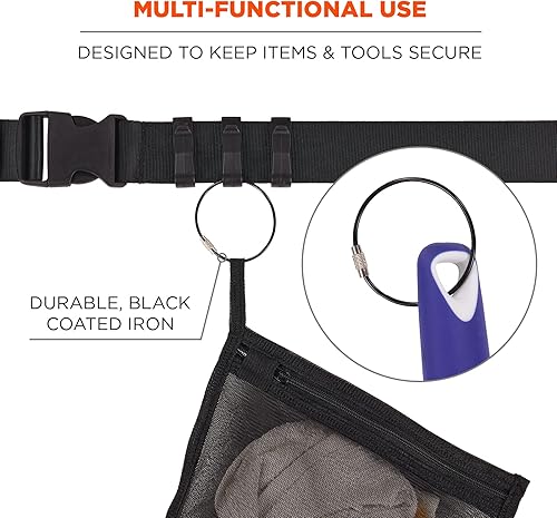 Miniatura 2 de Ergodyne Arsenal 5719 - Llavero de cable de alambre, paquete de 10, color negro