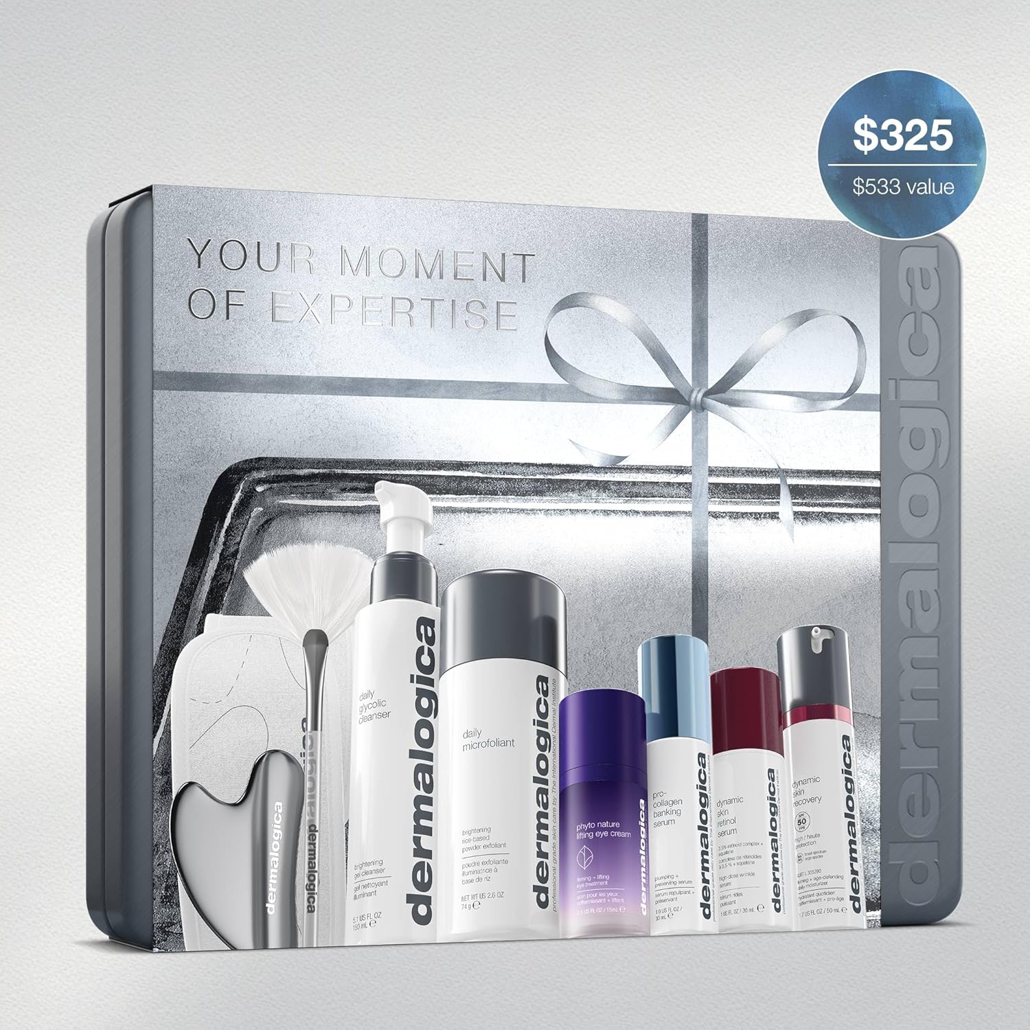Dermalogica Your Moment of Expertise Expert Level Skin Care Routine Set Includes 6 Products, Headband, Gua Sha, Fan Brush