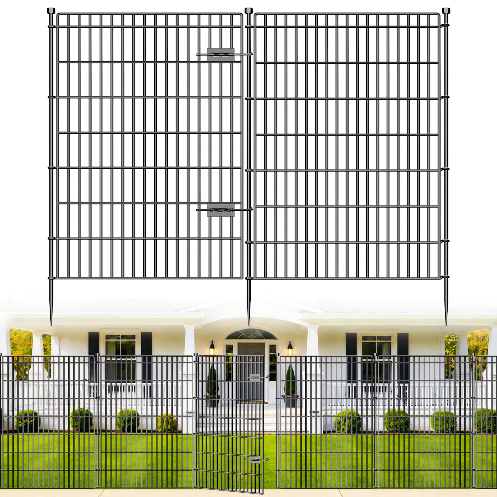 Photo 1 of No Dig Garden Fence, Dog Fencing Outdoor for Yard, 5 Panels with Gate