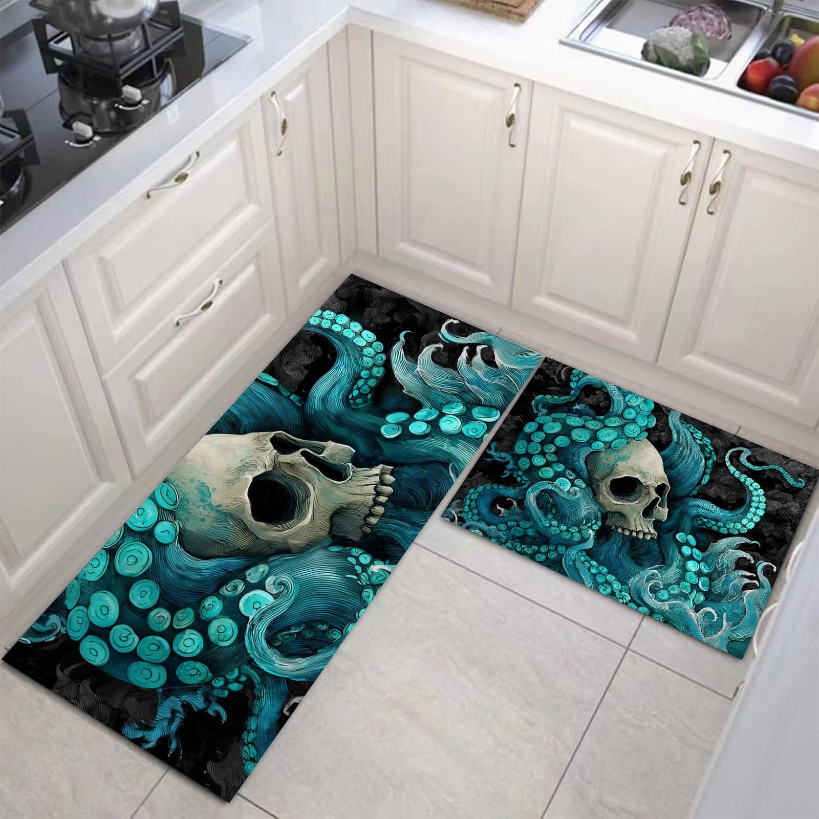 Alfombras para cocina y lavandería turquesas JEDTAKCT ideales para dar vida y confort al hogar