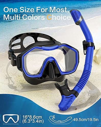 Miniatura 6 de Snorkeling Gear for Adults Kids, Dry-Top Snorkel Set, 180Panoramic Wide View Diving Mask Breathing Freely Snorkel Mask for Snorkeling Scuba Diving