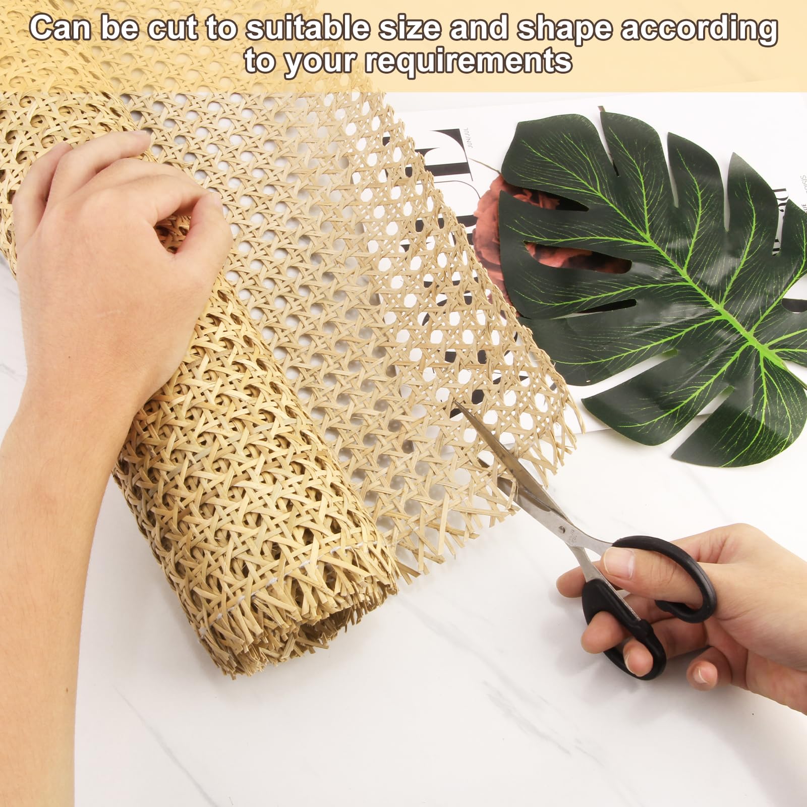 POFIBO Wiener Geflecht - 40 x 100cm Cane Webbing Rattan Roll, Natürliches Rattan Webbing Geflecht für Heimwerker Schrank Stuhl Möbel