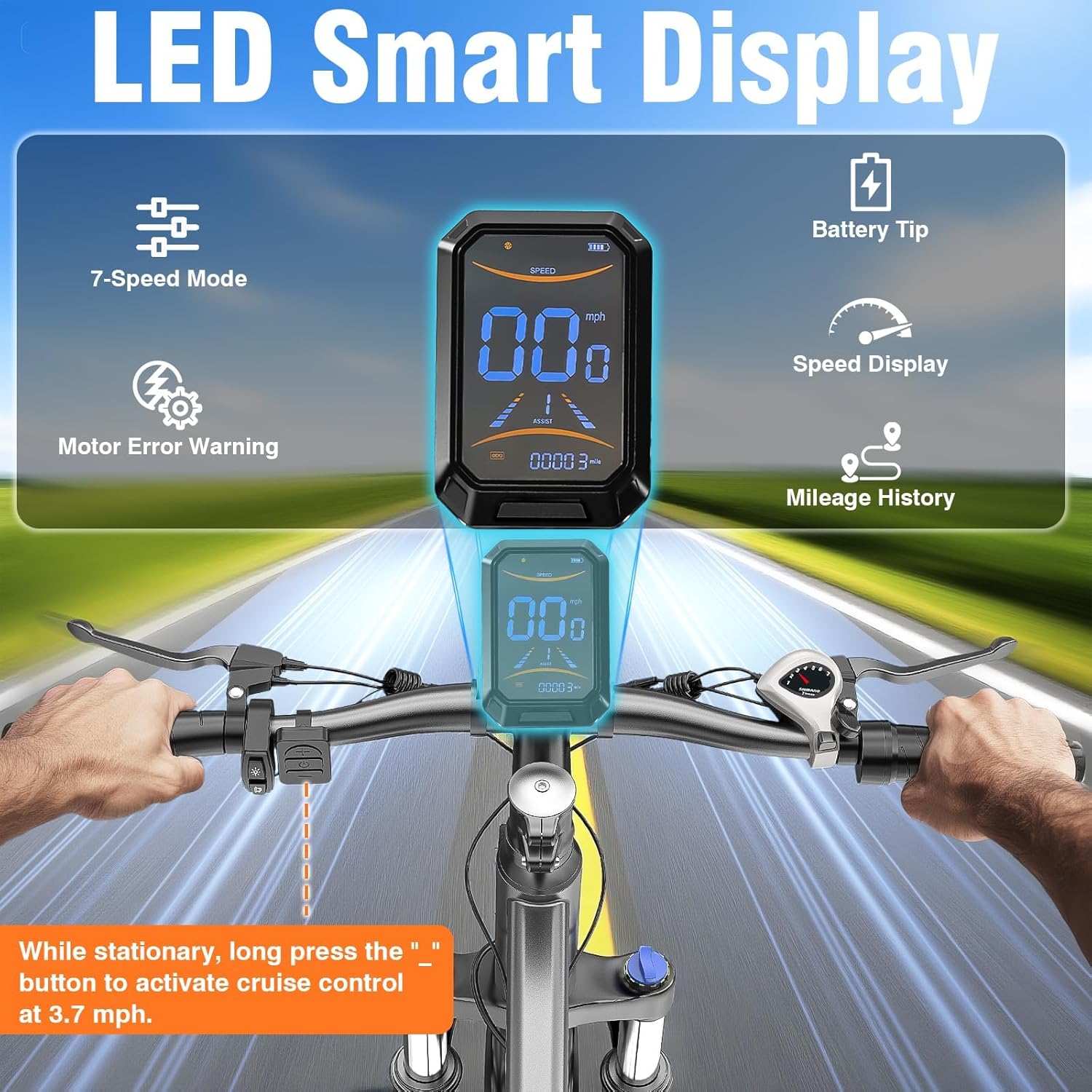 Heavy-Duty Foldable Electric Bike for Adults with 7-Shock Suspension, 500+ lbs Capacity, 740W Motor, 25MPH, 720Wh Battery, 20 Mile Range, 14“ Fat Tires Commuter Electric Bicycles for Road Mountain Heavy-Duty Foldable Electric Bike for Adults with 7-Shock Suspension, 500+ lbs Capacity, 740W Motor, 25MPH, 720Wh Battery, 20 Mile Range, 14“ Fat Tires Commuter Electric Bicycles for Road Mountain