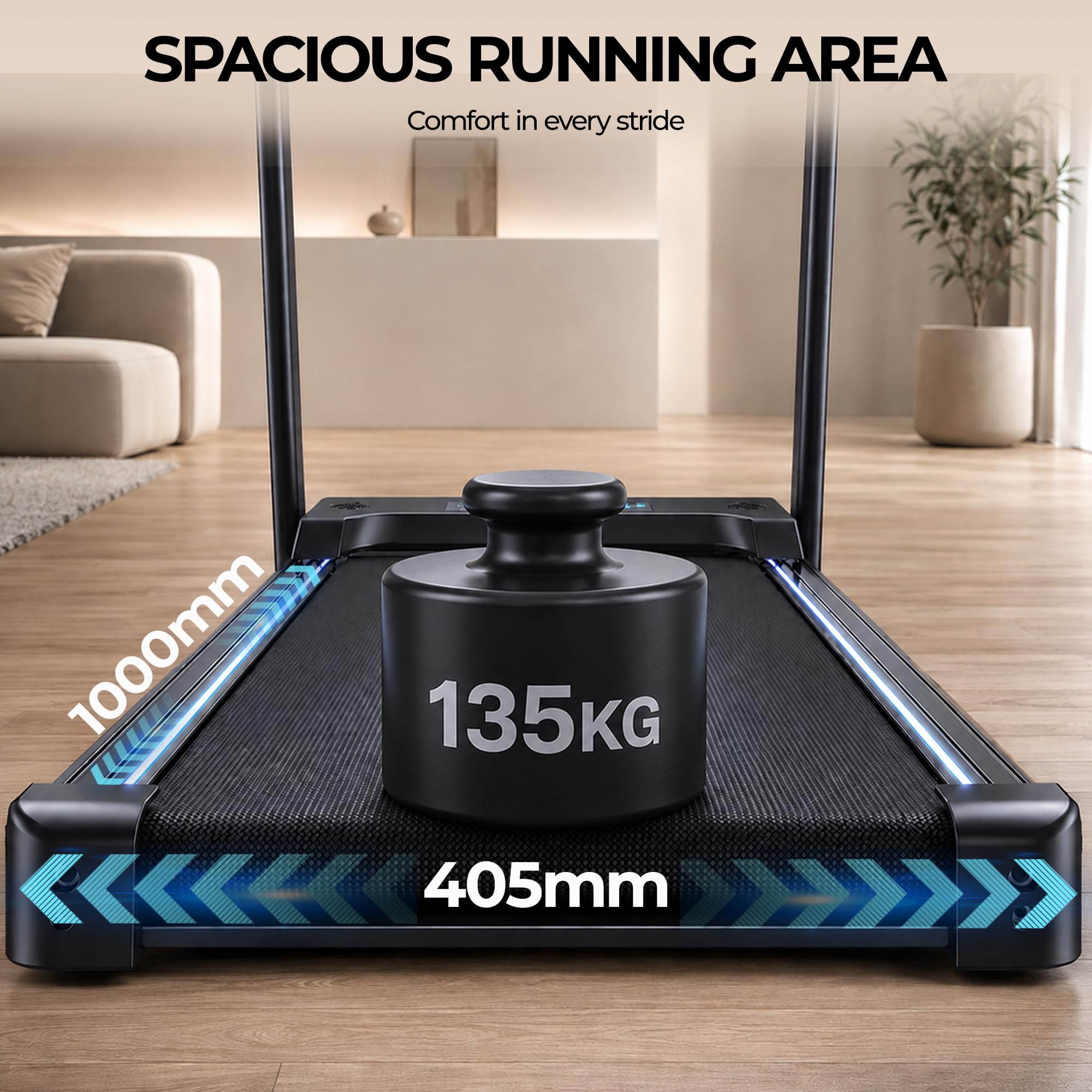Tapis Roulant Pieghevole con Inclinazione Automatica 15%,12km/h