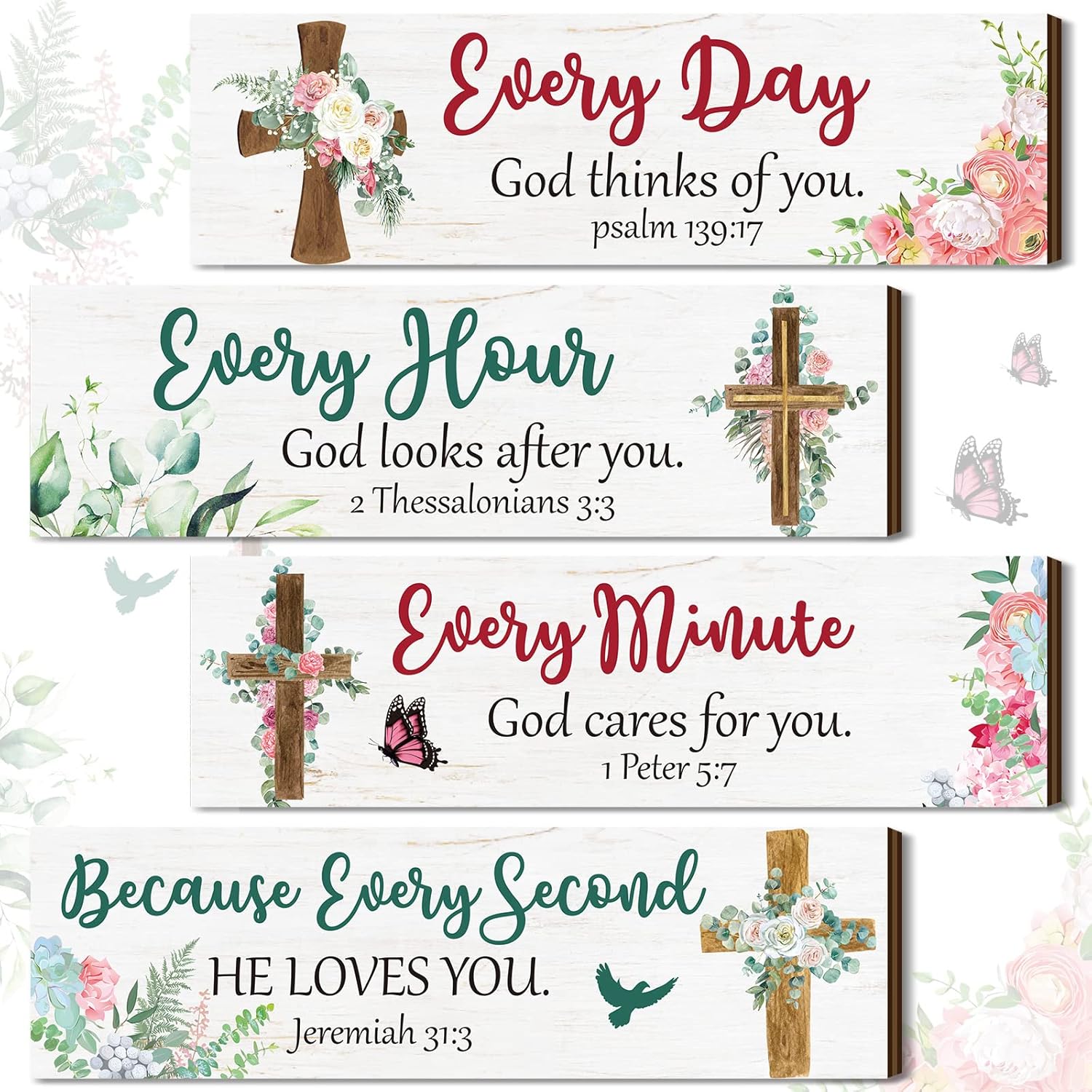 4 Christian Wall Art Bible Verses Wall Decor Religious Wall Decor Scripture Wall