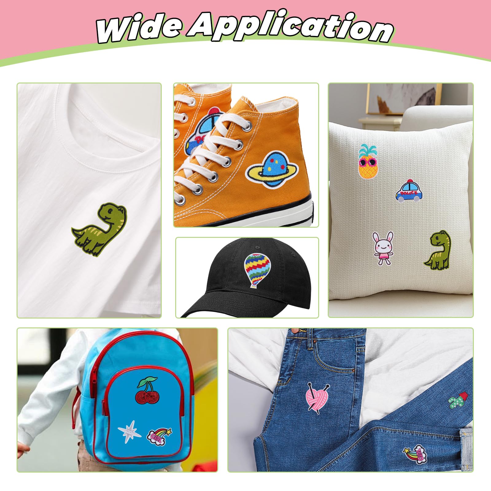 Tinoaly 6pcs Patch Broderie, Écussons Thermocollants Motif Nœud