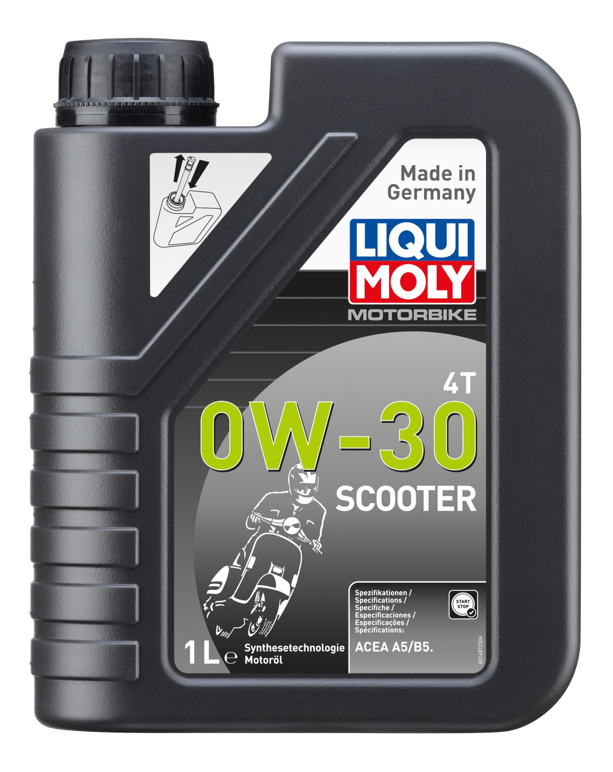 LIQUI MOLY Motorbike 4T 0W-30 Scooter | 1 L | Motorrad Synthesetechnologie Motoröl | Art.-Nr.: 21153, Schwarz