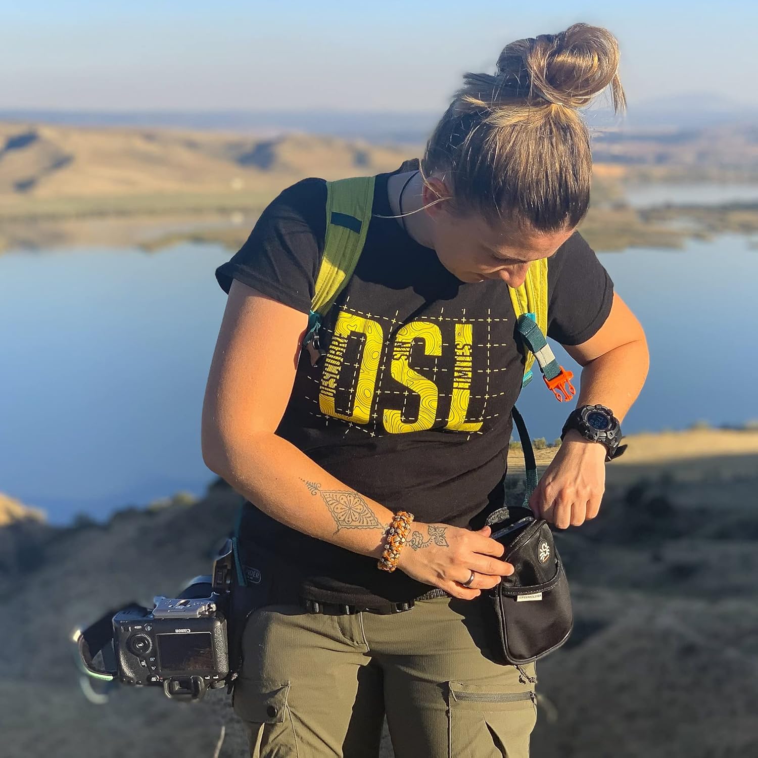 Spider Holster - SpiderMonkey Utility Pouch - Self locking belt accessory clip with convenient storage pouch for your keys, spare batteries, money, and more!