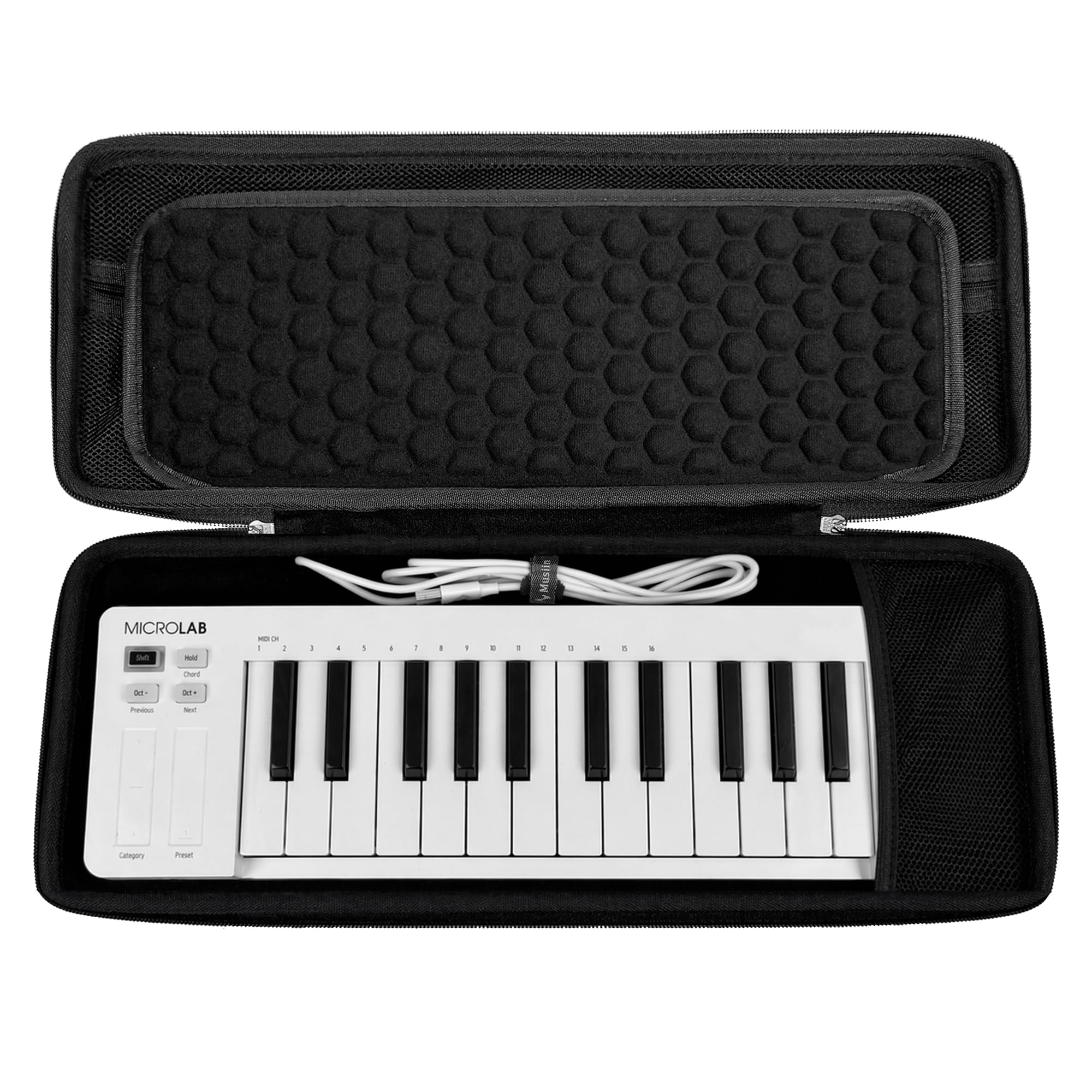 Musiin Stazioni di produzione su misura, compatibile con Ableton Move, con tasca interna in rete, scomparto per cavi, design rigido, borsa da viaggio compatta