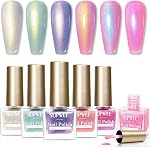 SUPWEE Quick Dry Pastel Nail Polish Set, Spring Summer Macaron Nail Polish Non Gel Air Fast Drying Fingernail Lacquer Natural Neutral Manicure DIY Salon Gift(Pink Yellow Purple Blue Green Colors)