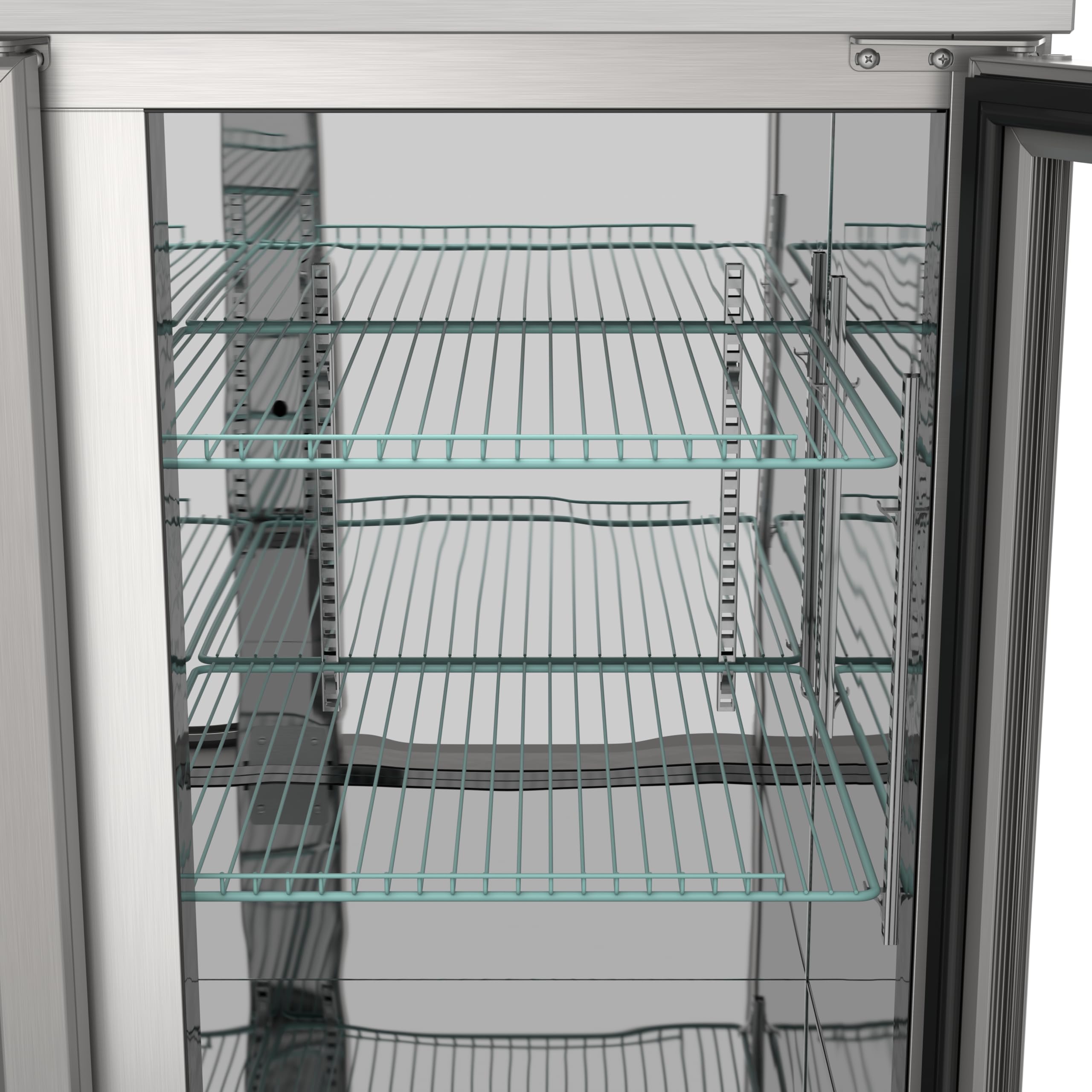 KoolMore 72 In. Commercial Three Glass Door Back Bar Refrigerator Cooler For Beer Bottle & Can Storage With Side Condenser And Compressor, LED Lighting, 18 Cu. Ft. And Etl Listed In Stainless Steel on Fridge.com - View 6